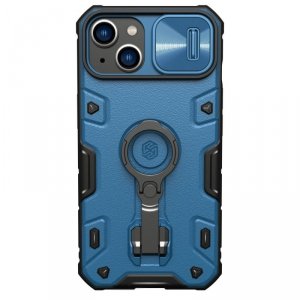 Nillkin CamShield Armor Pro Case etui iPhone 14 pancerny pokrowiec z osłoną na aparat ring podstawka niebieskie