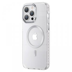 Kingxbar PQY Ice Crystal Series magnetyczne etui iPhone 14 Pro MagSafe srebrne