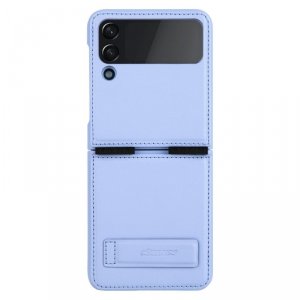 Nillkin Qin Vegan Leather Case etui Samsung Galaxy Z Flip 4 pokrowiec z ekologicznej skóry podstawka fioletowe