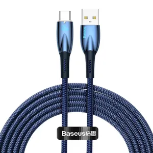 Baseus Glimmer Series kabel do szybkiego ładowania USB-A - USB-C 100W 480Mb/s 2m niebieski