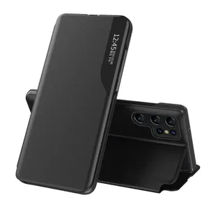 Eco Leather View Case etui do Samsung Galaxy S23 Ultra z klapką podstawka czarne