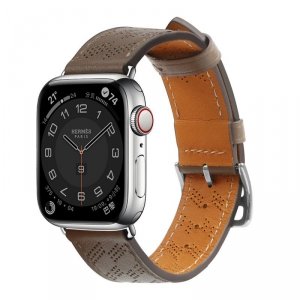 Strap Leather skórzany pasek Apple Watch SE, 8, 7, 6, 5, 4, 3, 2, 1 (41, 40, 38 mm) opaska bransoleta ciemnobrązowy