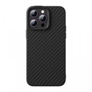 Pancerne etui iPhone 14 Pro Max kompatybilne z MagSafe szkło hartowane Baseus Synthetic Fiber - czarne