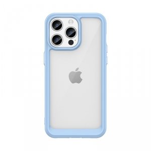 Wzmocnione etui z elastyczną ramką do iPhone 15 Pro Outer Space - niebieskie
