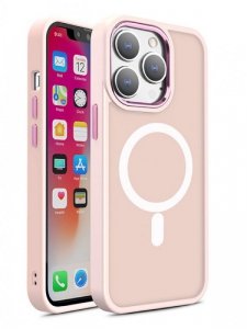 Magnetyczne etui z MagSafe Color Matte Case do iPhone 15 Pro Max - różowe
