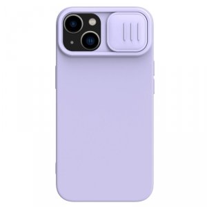 Silikonowe etui Nillkin CamShield Silky Silicone Case do iPhone 15 Plus z osłoną na aparat - fioletowe