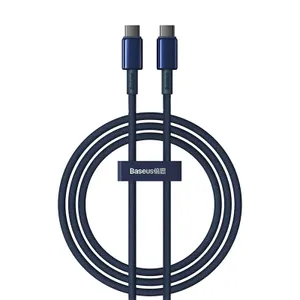 Kabel Baseus Tungsten Gold USB-C / USB-C 100W 1m - granatowy