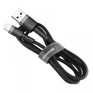 Kabel Baseus Cafule USB-A / Lightning 2.4A QC 3.0 0.5 m - czarno-szary