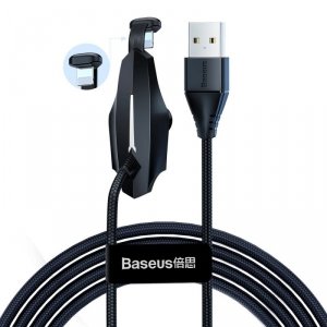 Baseus Colorful kabel USB / Lightning z przyssawką dla graczy 1.5A 2m czarny (CALXA-B01)