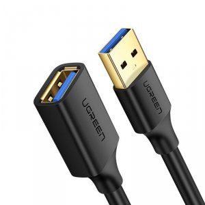 Ugreen kabel przewód przedłużacz przejściówka USB 3.0 (żeński) - USB 3.0 (męski) 1,5 m czarny (US129 30126)