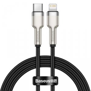 Kabel Baseus Cafule Series Metal Data USB-C / Lightning 20W PD 1 m - czarny