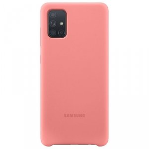 SAMSUNG Silicone Cover gumowe silikonowe etui pokrowiec Samsung Galaxy A71 różowy (EF-PA715TPEGEU)