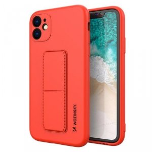 Wozinsky Kickstand Case silikonowe etui z podstawką iPhone 12 Pro Max czerwone
