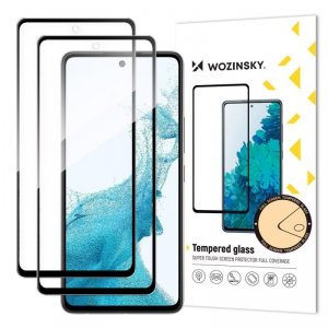Wozinsky zestaw 2x super wytrzymałe szkło hartowane Full Glue na cały ekran z ramką Case Friendly Samsung Galaxy A53 5G czarny