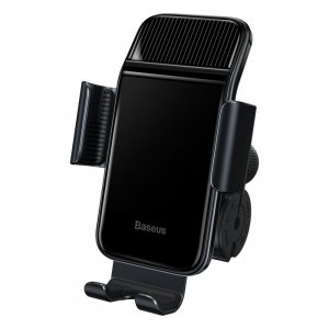 Baseus elektryczny rowerowy uchwyt na smartfon z wbudowanym panelem słonecznym 150mAh czarny (SUZG010001)