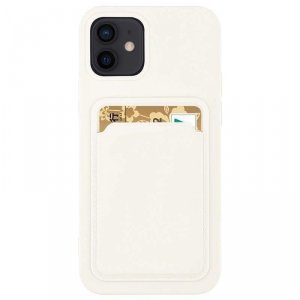 Card Case silikonowe etui portfel z kieszonką na kartę dokumenty do Samsung Galaxy A33 5G biały