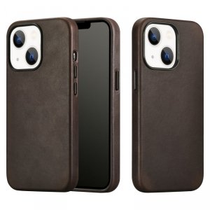 iCarer CH Leather case do iPhone 13 mini etui skórzane (kompatybilne z MagSafe) brązowy (ALI1207-CO)