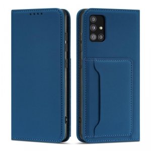 Magnet Card Case etui do Samsung Galaxy A53 5G pokrowiec portfel na karty kartę podstawka niebieski