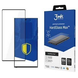 3MK HardGlass Max Sam S23 Ultra S918 czarny/black Fullscreen Glass Finger Print