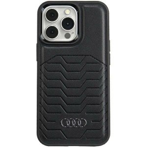 Audi Synthetic Leather MagSafe iPhone 15 Pro 6.1 czarny/black hardcase AU-TPUPCMIP15P-GT/D3-BK