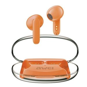 AWEI słuchawki Bluetooth 5.3 T85 ENC TWS + stacja dokująca pomarańczowy/orange