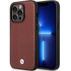 Etui BMW BMHCP14X22RFGR iPhone 14 Pro Max 6,7 burgundowy/burgundy Leather Diamond Pattern