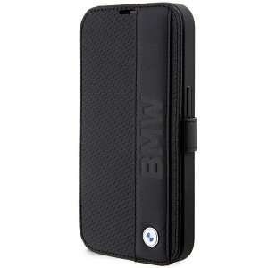 Etui BMW BMBKP14L22RDPK iPhone 14 Pro 6,1 czarny/black bookcase Leather Textured&Stripe