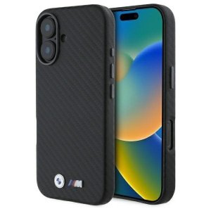 BMW BMHCP16S23PUFWC iPhone 16 6.1       czarny/black hardcase Carbon Wrapped Metal