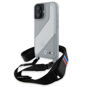 BMW BMHCP16S23PSCCG iPhone 16 6.1       szary/grey hardcase M Edition Carbon Stripe & Strap