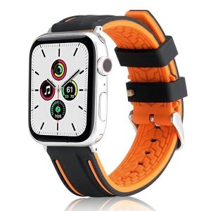 Beline pasek Apple Watch Solid Silicone 42/44/45/49mm pomarańczowo-czarny orange/black