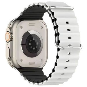 Beline pasek Apple Watch Silicone Waves42/44/45/49mm biało-czarny /white-black box