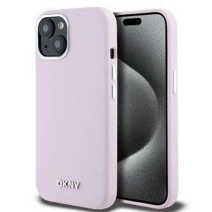 DKNY DKHMP15MSMCHLP iPhone 15 Plus / 14 Plus 6.7 różowy/pink hardcase Liquid Silicone Small Metal Logo MagSafe
