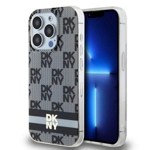 DKNY DKHMP13XHCPTSK iPhone 13 Pro Max6.7 czarny/black hardcase IML Checkered Mono Pattern & Printed Stripes MagSafe