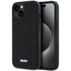 DKNY DKHCP15S3DRPWK iPhone 15 / 14 / 136.1 czarny/black hardcase 3D Rubber Repeat Pattern