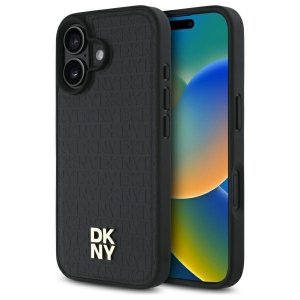 DKNY DKHMP16SPSHRPSK iPhone 16 6.1      hardcase czarny/black Repeat Pattern Stack Logo MagSafe