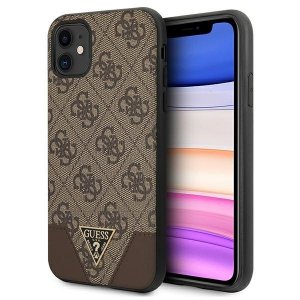 Guess GUHCN61PU4GHBR iPhone 11 6,1 / Xr 6,1 brązowy/brown hardcase 4G Triangle Collection