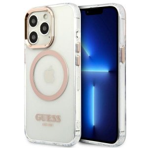 Guess GUHMP13XHTRMD iPhone 13 Pro Max 6,7 złoty/gold hard case Metal Outline Magsafe