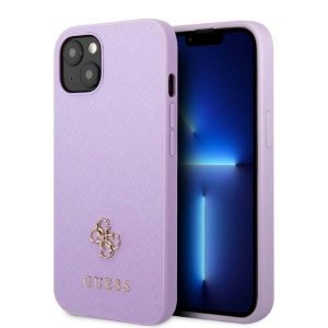 Guess GUHCP13SPS4MU iPhone 13 mini 5,4 purpurowy/purple hardcase Saffiano 4G Small Metal Logo
