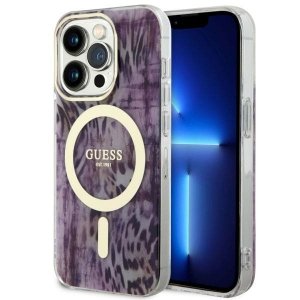 Guess GUHMP14XHLEOPWP iPhone 14 Pro Max 6.7 różowy/pink hardcase Leopard MagSafe