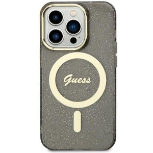 Guess GUHMN61HCMCGK iPhone 11 / Xr 6.1 czarny/black hardcase Glitter Gold MagSafe