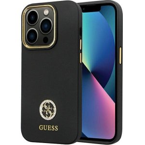 Guess GUHCP14LM4DGPK iPhone 14 Pro 6.1 czarny/black hardcase Silicone Logo Strass 4G