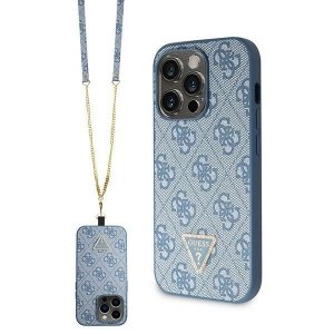 Guess GUHCP15XP4TDSCPB iPhone 15 Pro Max 6.7 niebieski/blue hardcase Crossbody 4G Metal Logo