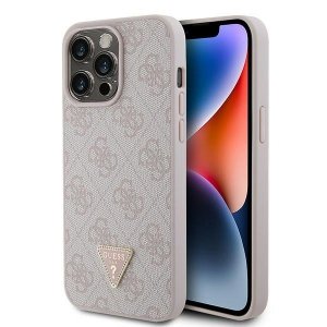 Guess GUHCP15XP4TDPP iPhone 15 Pro Max 6.7 różowy/pink hardcase Leather 4G Diamond Triangle