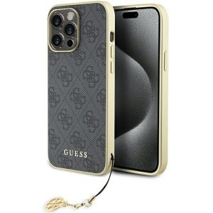 Guess GUHCP15XGF4GGR iPhone 15 Pro Max 6.7 szary/grey hardcase 4G Charms Collection