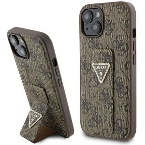 Guess GUHCP15SPGS4TDW iPhone 15 / 14 / 13 6.1 brązowy/brown hardcase Grip Stand 4G Triangle Strass