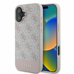 Guess GUHCP16SG4GLPI iPhone 16 6.1 różowy/pink hardcase 4G Bottom Stripe