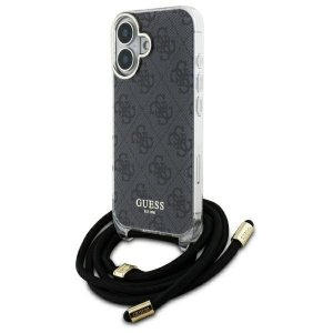 Guess GUHCP16SHC4SEK iPhone 16 6.1      czarny/black hardcase Crossbody Cord 4G Print