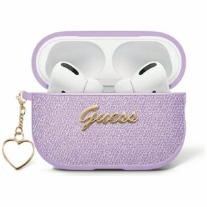 Etui Guess Metallic Script Charm do      AirPods 4 fioletowy