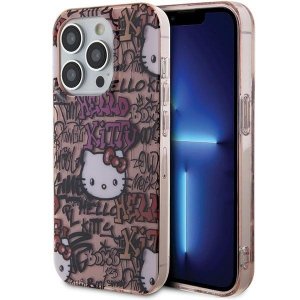 Hello Kitty HKHCP15LHDGPTP iPhone 15 Pro 6.1 różowy/pink hardcase IML Tags Graffiti