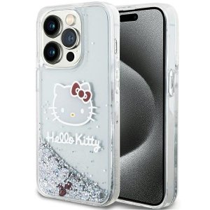 Hello Kitty HKHCP13XLIKHET iPhone 13 Pro Max 6.7 srebrny/silver hardcase Liquid Glitter Charms Kitty Head